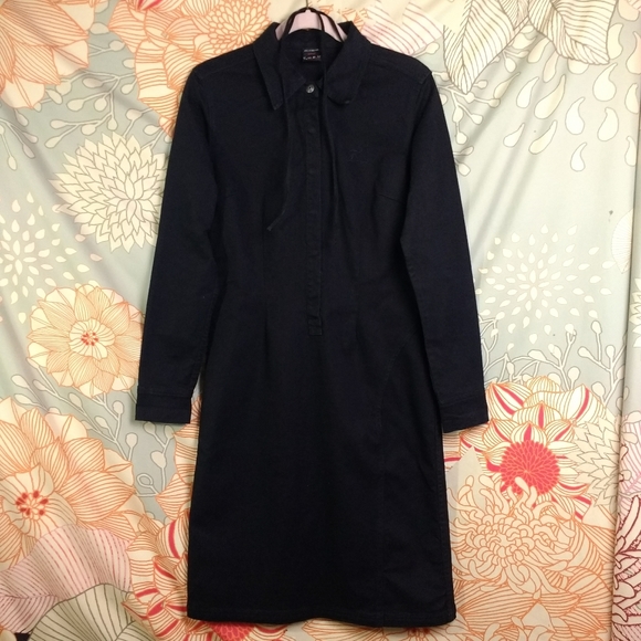 FUBU Dresses & Skirts - FUBU Black Snap Button Denim Dress size 11/12